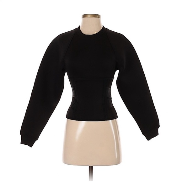 NWT RARE ALEXANDER WANG x H&M Scuba Crewneck Sweatshirt Black, Size 4 - Picture 3 of 10